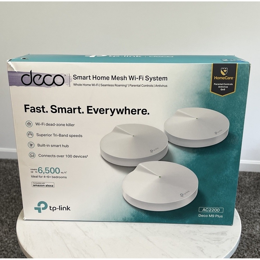 TP-LINK Deco M9 Plus AC2200 Smart Home Mesh Wi-Fi System CIB